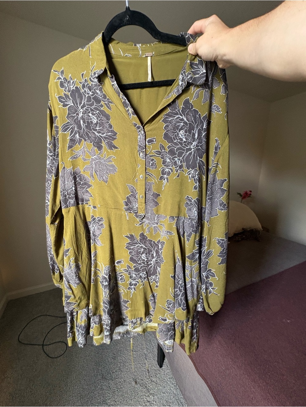Free People long sleeve floral mini dress